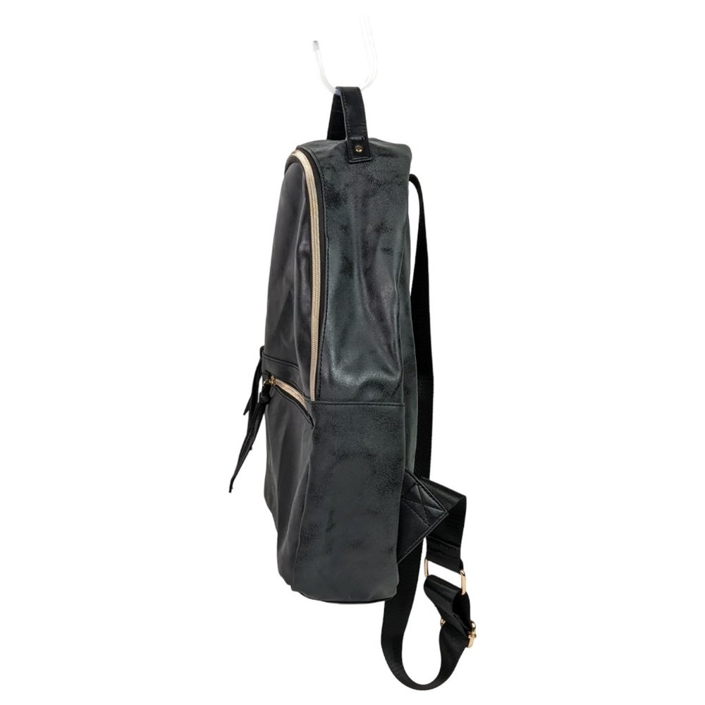 Faux Leather Backpack with Gold Hardware, Large - Picture 3 of 12